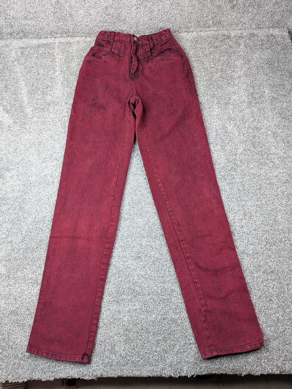 Vtg Roper Jeans Womens 5 24x35 Red High Rise Western Saddleback Rodeo USA 90s